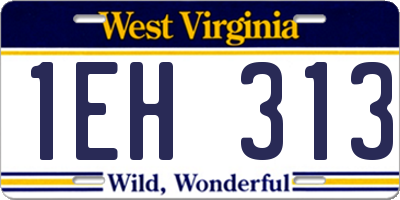 WV license plate 1EH313