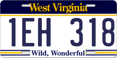 WV license plate 1EH318