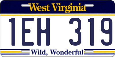WV license plate 1EH319
