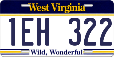 WV license plate 1EH322