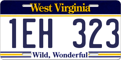 WV license plate 1EH323
