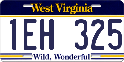 WV license plate 1EH325