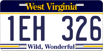 WV license plate 1EH326