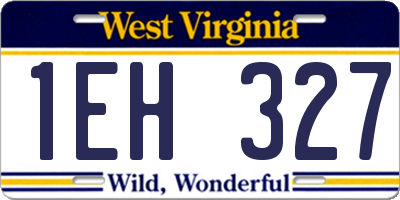 WV license plate 1EH327