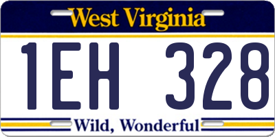 WV license plate 1EH328