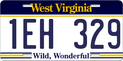 WV license plate 1EH329