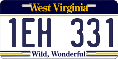 WV license plate 1EH331