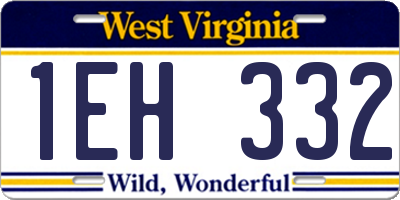 WV license plate 1EH332