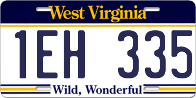 WV license plate 1EH335
