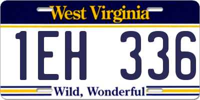 WV license plate 1EH336