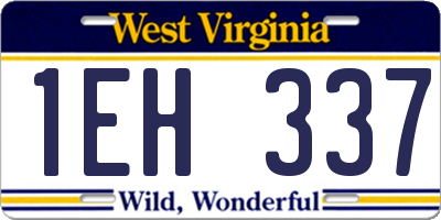 WV license plate 1EH337