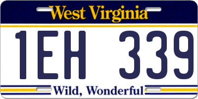 WV license plate 1EH339