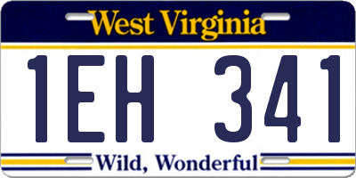 WV license plate 1EH341