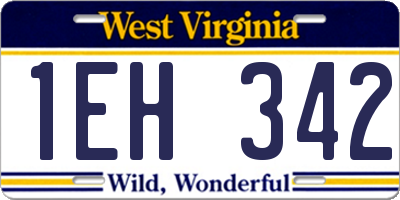 WV license plate 1EH342
