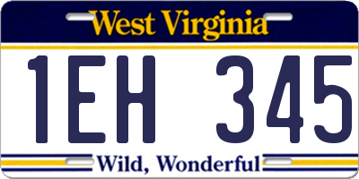 WV license plate 1EH345