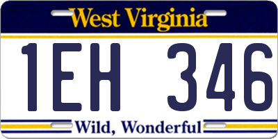 WV license plate 1EH346