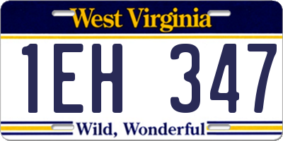 WV license plate 1EH347