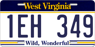 WV license plate 1EH349