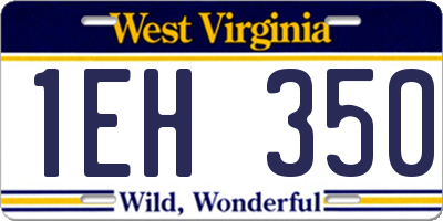 WV license plate 1EH350