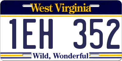 WV license plate 1EH352