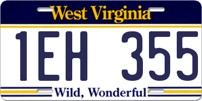 WV license plate 1EH355