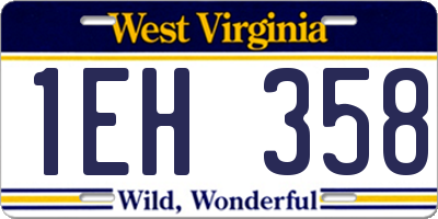WV license plate 1EH358