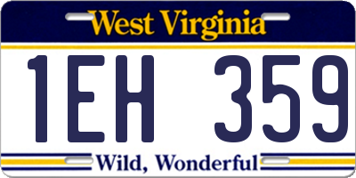 WV license plate 1EH359