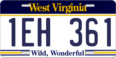 WV license plate 1EH361