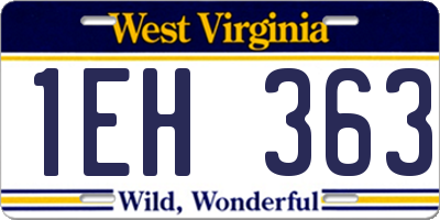 WV license plate 1EH363