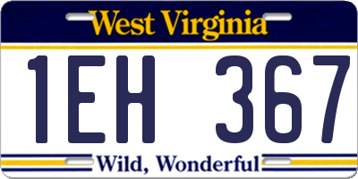 WV license plate 1EH367