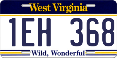 WV license plate 1EH368
