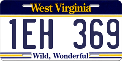 WV license plate 1EH369