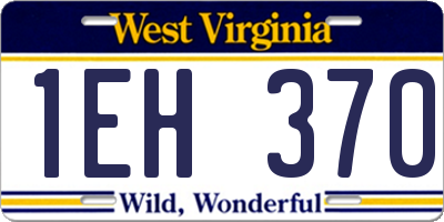 WV license plate 1EH370