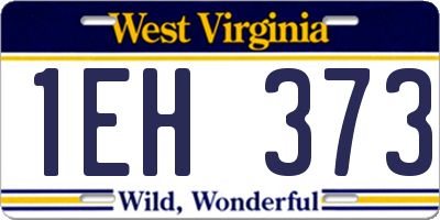 WV license plate 1EH373