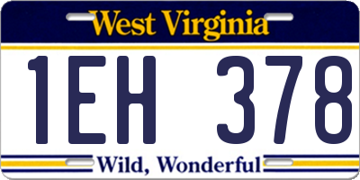WV license plate 1EH378