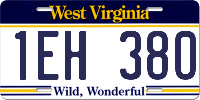 WV license plate 1EH380