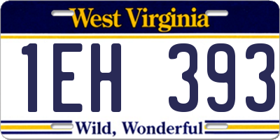 WV license plate 1EH393