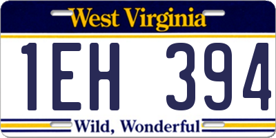 WV license plate 1EH394