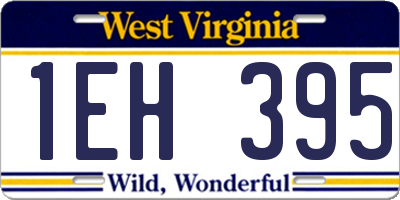 WV license plate 1EH395