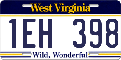 WV license plate 1EH398