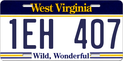 WV license plate 1EH407