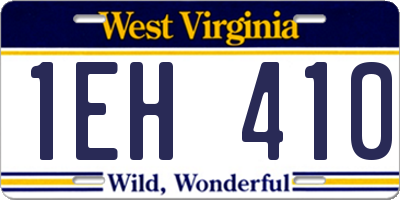 WV license plate 1EH410