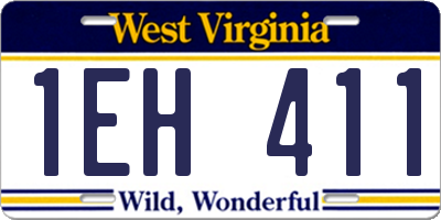WV license plate 1EH411