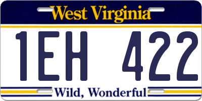 WV license plate 1EH422