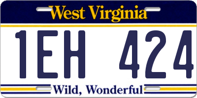 WV license plate 1EH424