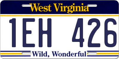 WV license plate 1EH426