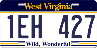 WV license plate 1EH427
