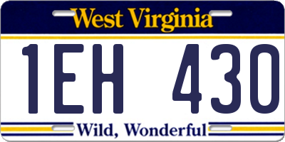 WV license plate 1EH430