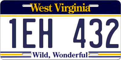 WV license plate 1EH432