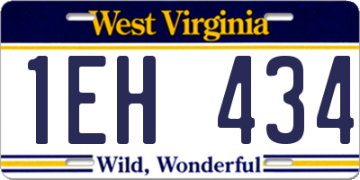 WV license plate 1EH434